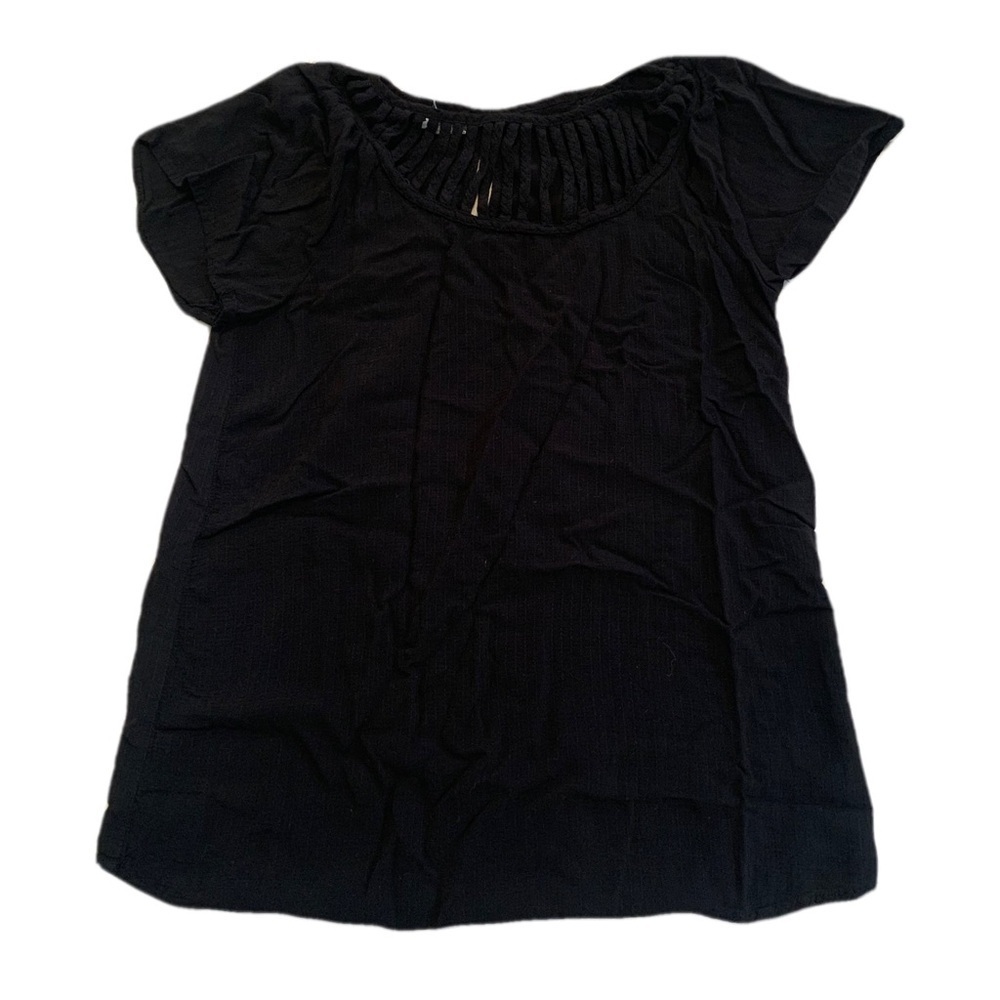 💜 Maurices Black Cut-Out Detail Short Sleeve Top, Size XS